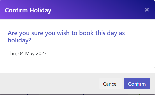Booking Holiday