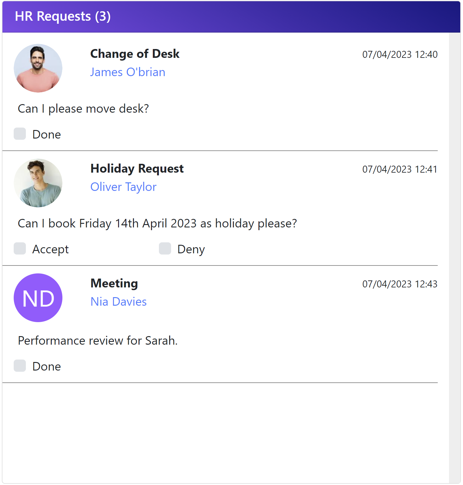 HR Task List